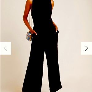 NWT Anthropologie Black Mock Neck Jumpsuit S